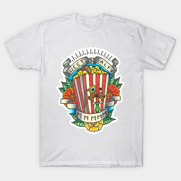 detective popcorn last podcast tattoo art T-Shirt by FinnIreland